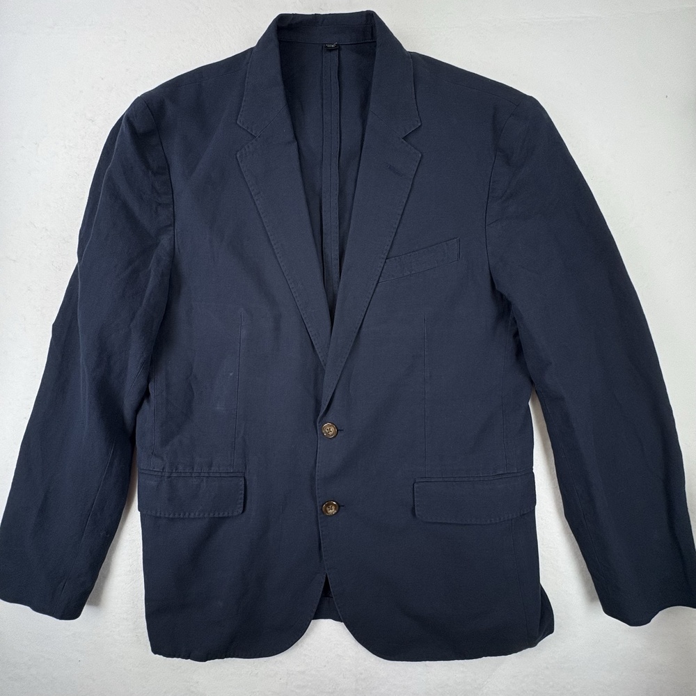 J Crew Ludlow Blazer Mens 40S Navy Baird McNutt Irish Linen Cotton Slim Fit